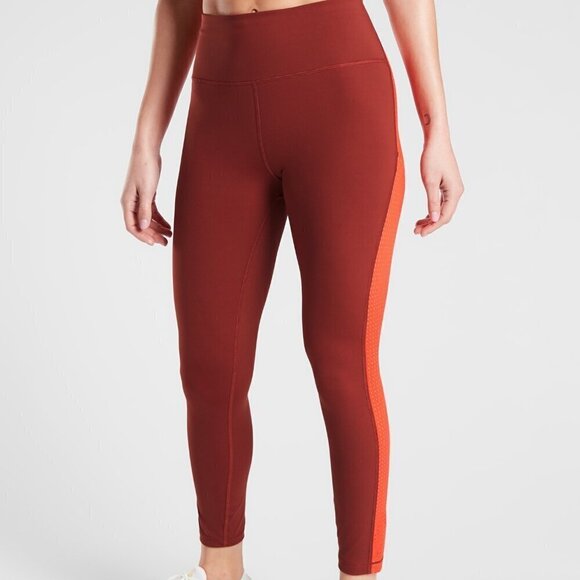 ATHLETA ULTIMATE STASH POCKET COLORBLOCK 7/8 TIGHT  Mesh Stretch Nylon Women S - Picture 1 of 8